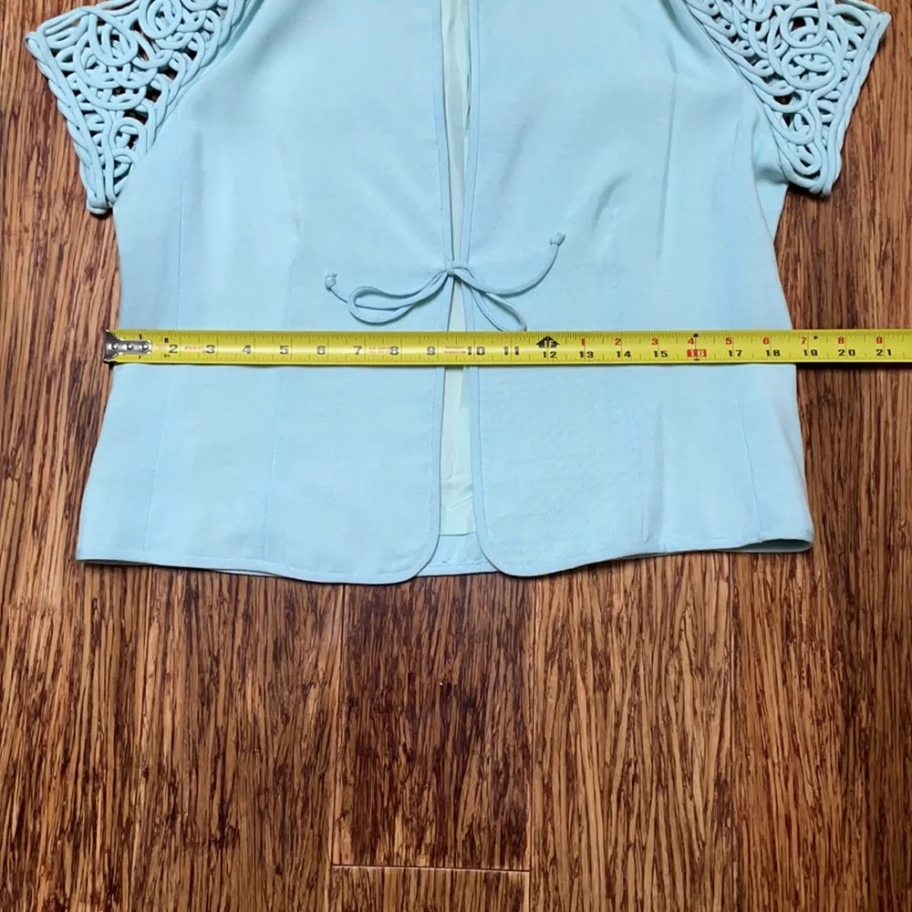 Vintage Anne Fogarty blue matching dress and jacket set size small